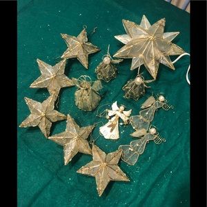 Christmas Tree Capiz Topper and Ornaments